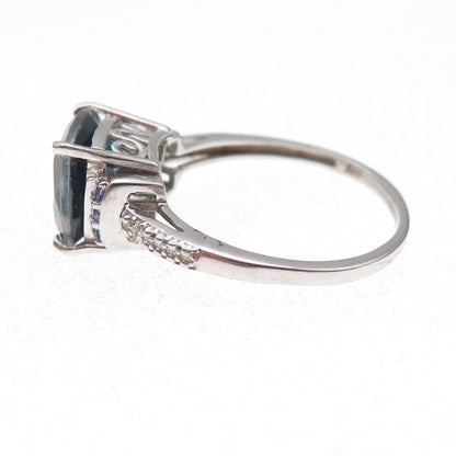 Chuck Clemency Sterling Real Diamond London Blue Topaz Tanzanite Ring Size 9.75