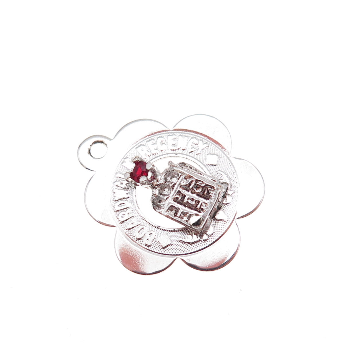 Sasco Sterling Silver Vintage Rhinestone Caesar Boardwalk Casino Charm Pendant