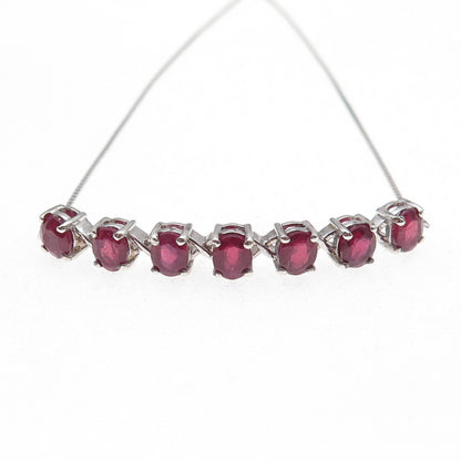 Chuck Clemency 925 Sterling Silver Real Ruby Adjustable Bolo Bracelet 7-9.75"