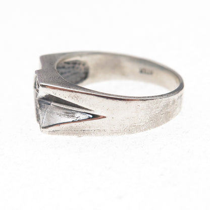 925 Sterling Silver Vintage Round-Cut C Z Arrow Ring Size 8.5