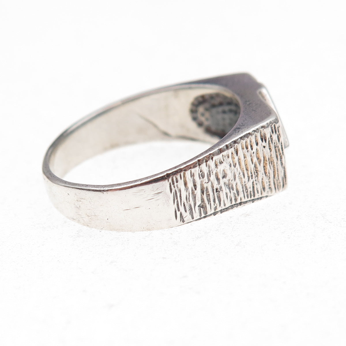 925 Sterling Silver Vintage Round-Cut C Z Arrow Ring Size 8.5