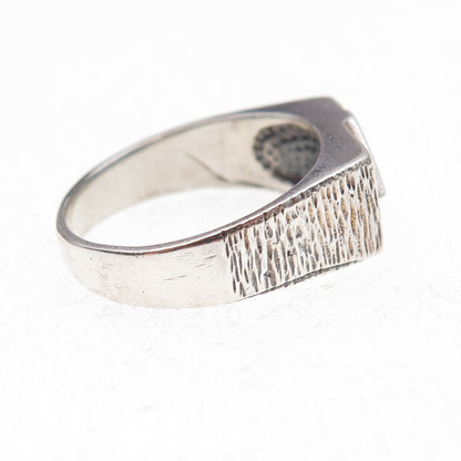925 Sterling Silver Vintage Round-Cut C Z Arrow Ring Size 8.5