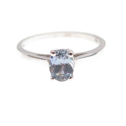 Chuck Clemency 925 Sterling Silver Real Oval-Cut Iolite Ring Size 8.25