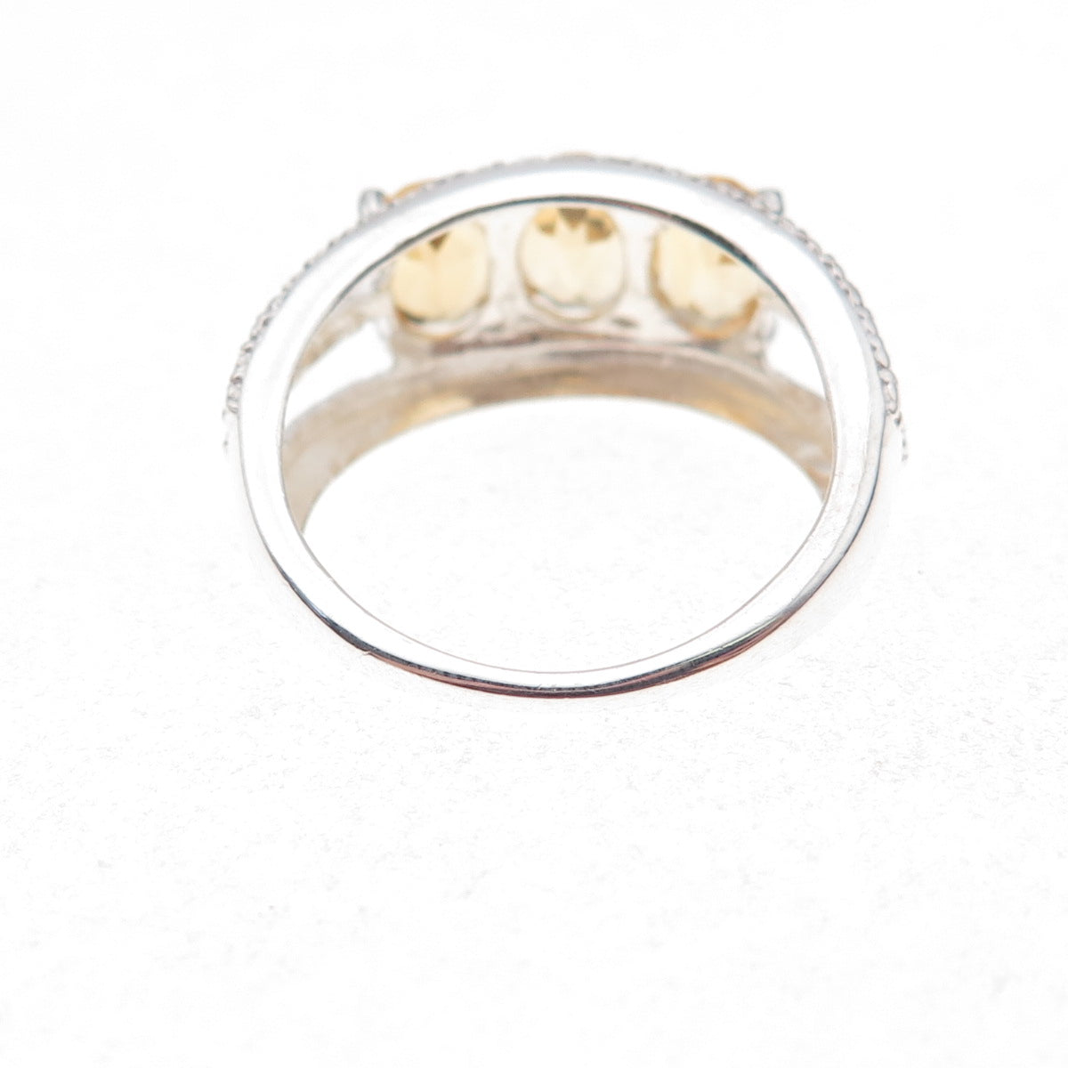 Chuck Clemency 925 Sterling Silver Real Oval-Cut Citrine Ring Size 8