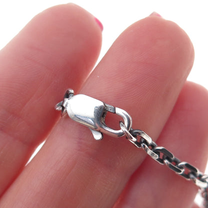 925 Sterling Silver Vintage Oxidized Cable Chain Necklace 18"