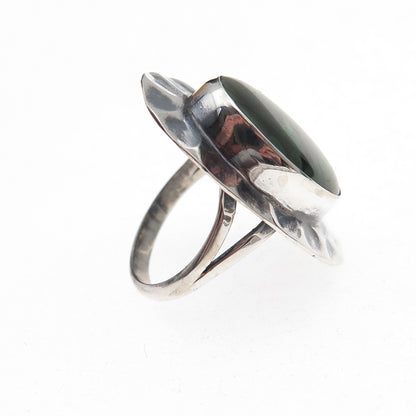 Frank & Sally Ramone Old Pawn 925 Sterling Vintage Abalone Shell Ring Size 5.5