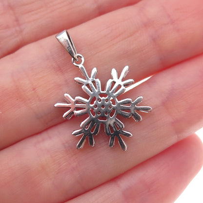 Jacmel Mauritius & Disney 925 Sterling Silver C Z Snowflake Charm Pendant