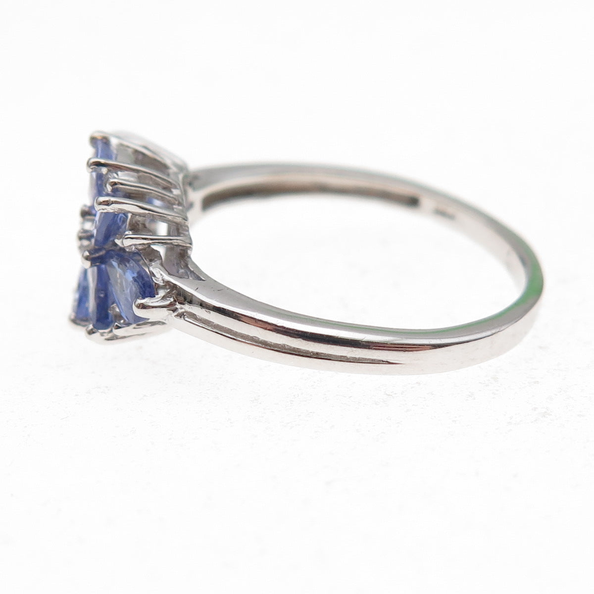 Chuck Clemency 925 Sterling Silver Real Multi-Cut Tanzanite Ring Size 8