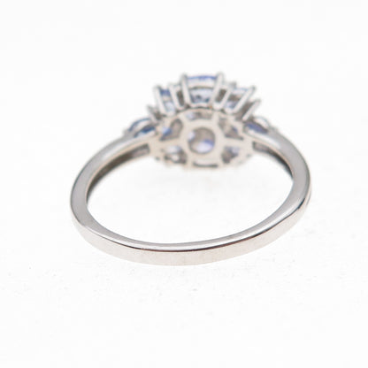 Chuck Clemency 925 Sterling Silver Real Multi-Cut Tanzanite Ring Size 8