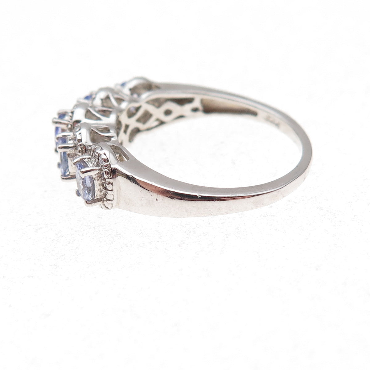 Chuck Clemency 925 Sterling Silver Real Oval-Cut Tanzanite Ring Size 7.75