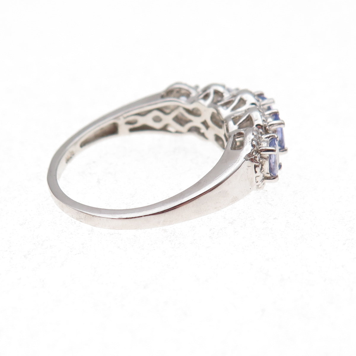 Chuck Clemency 925 Sterling Silver Real Oval-Cut Tanzanite Ring Size 7.75