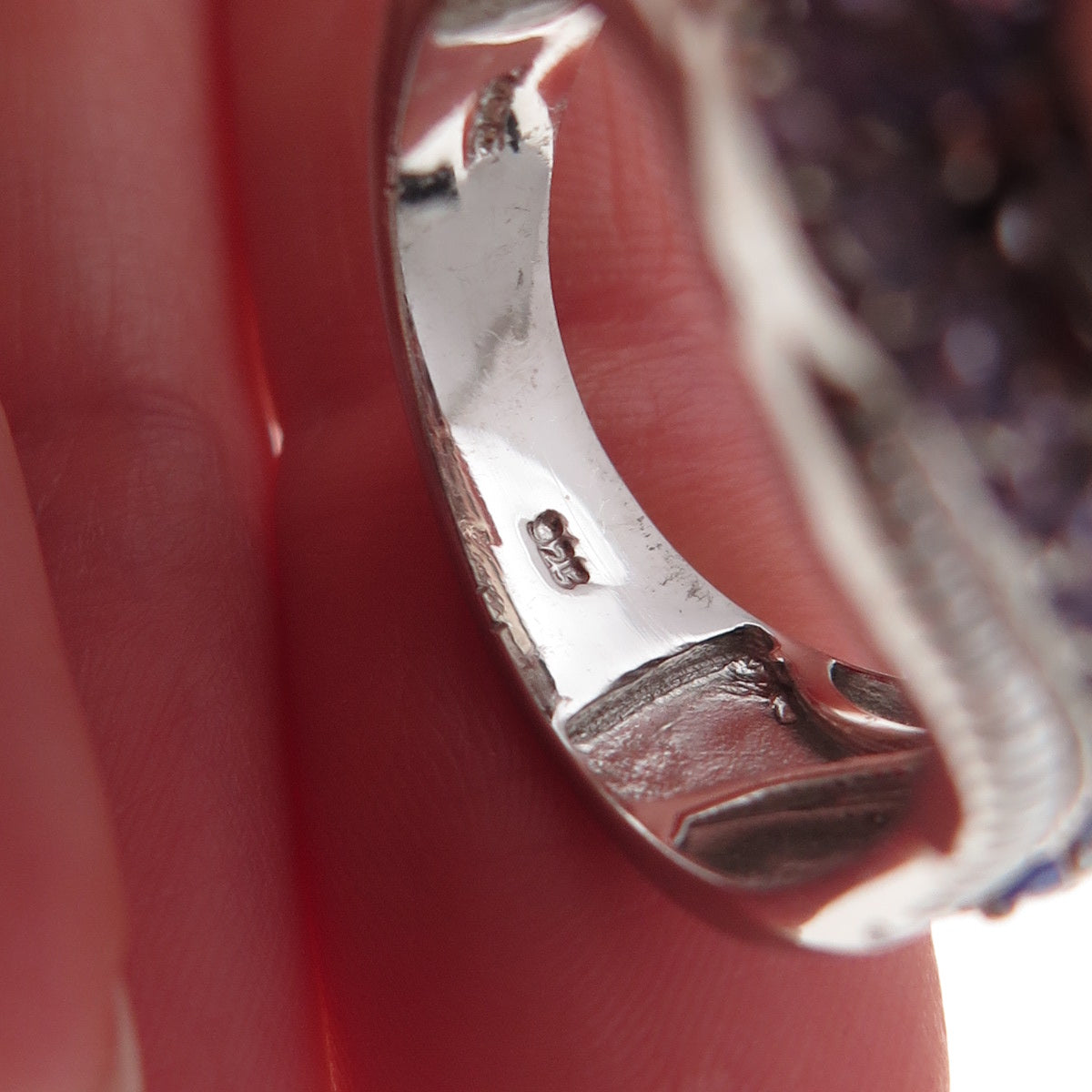 Chuck Clemency Sterling Silver Real Oval & Round-Cut Tanzanite Ring Size 8.25