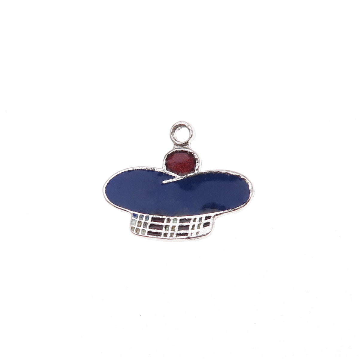 Breadner Co. 925 Sterling Silver Vintage Enamel Hat Charm Pendant
