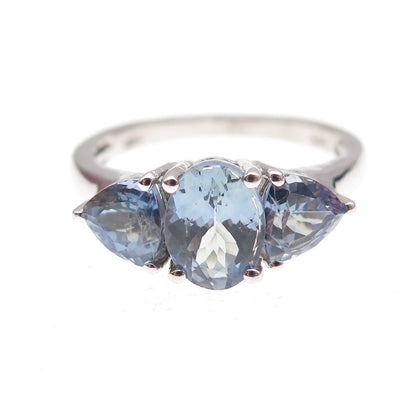 Chuck Clemency 925 Sterling Silver Real Tanzanite Ring Size 8.25