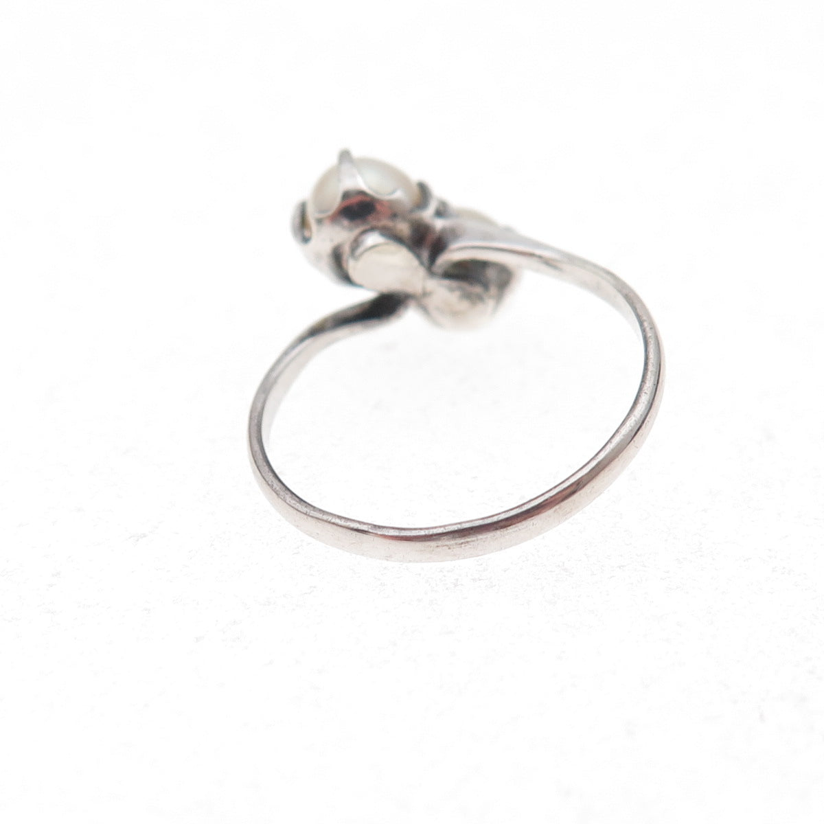 925 Sterling Silver Antique Art Deco Real Akoya Pearl Ring Size 4.25