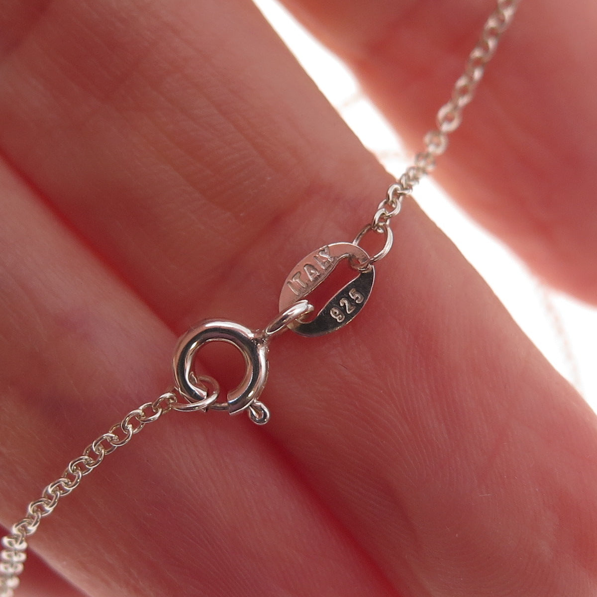 925 Sterling Silver Vintage Gymnast Cable Chain Necklace 18"