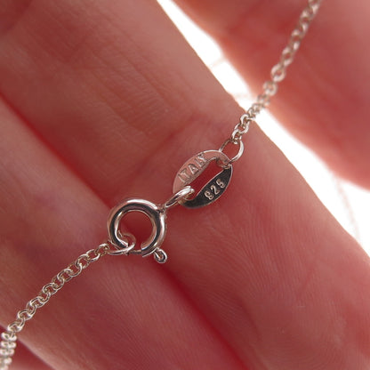 925 Sterling Silver Vintage Gymnast Cable Chain Necklace 18"