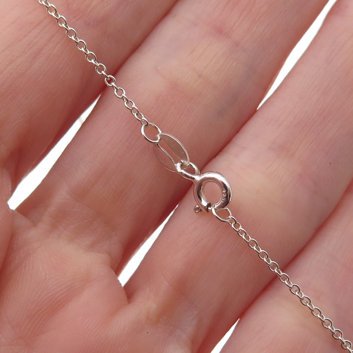 925 Sterling Silver Vintage Gymnast Cable Chain Necklace 18"