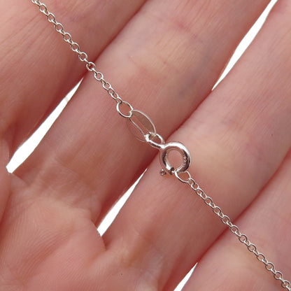 925 Sterling Silver Vintage Gymnast Cable Chain Necklace 18"