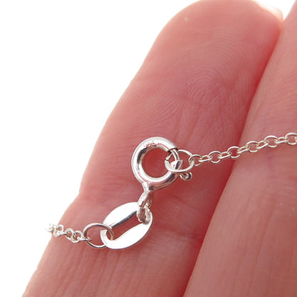 925 Sterling Silver Vintage Gymnast Cable Chain Necklace 18"