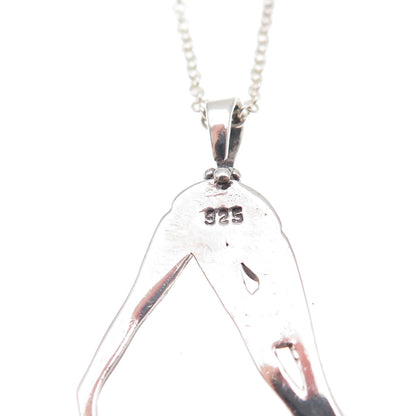 925 Sterling Silver Vintage Gymnast Cable Chain Necklace 18"