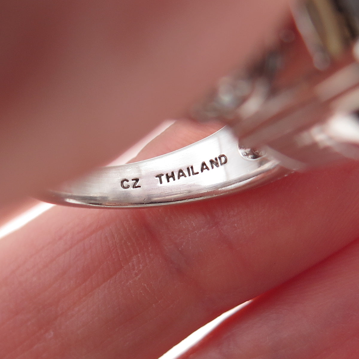 Judith Ripka 925 Sterling Silver Real Smoky Quartz & C Z Ring Size 7