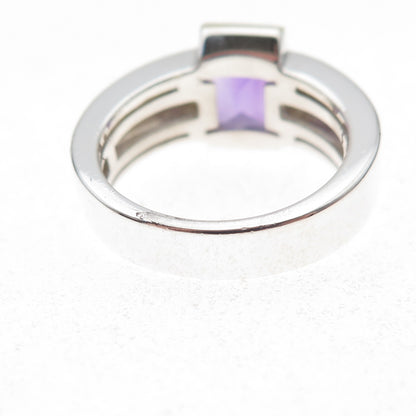 Jewelry Concepts 925 Sterling Silver 18K Gold Real Amethyst Ring Size 7.25