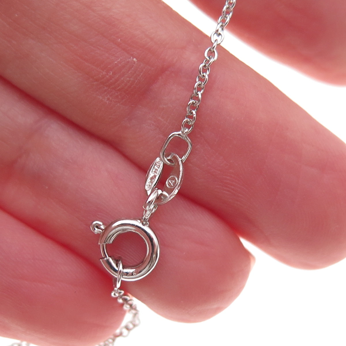 925 Sterling Silver Real Diamond Number 8 Infinity Cable Chain Necklace 18"