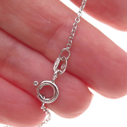 925 Sterling Silver Real Diamond Number 8 Infinity Cable Chain Necklace 18"