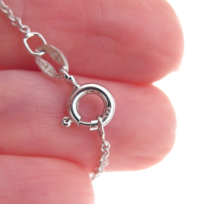 925 Sterling Silver Real Diamond Number 8 Infinity Cable Chain Necklace 18"
