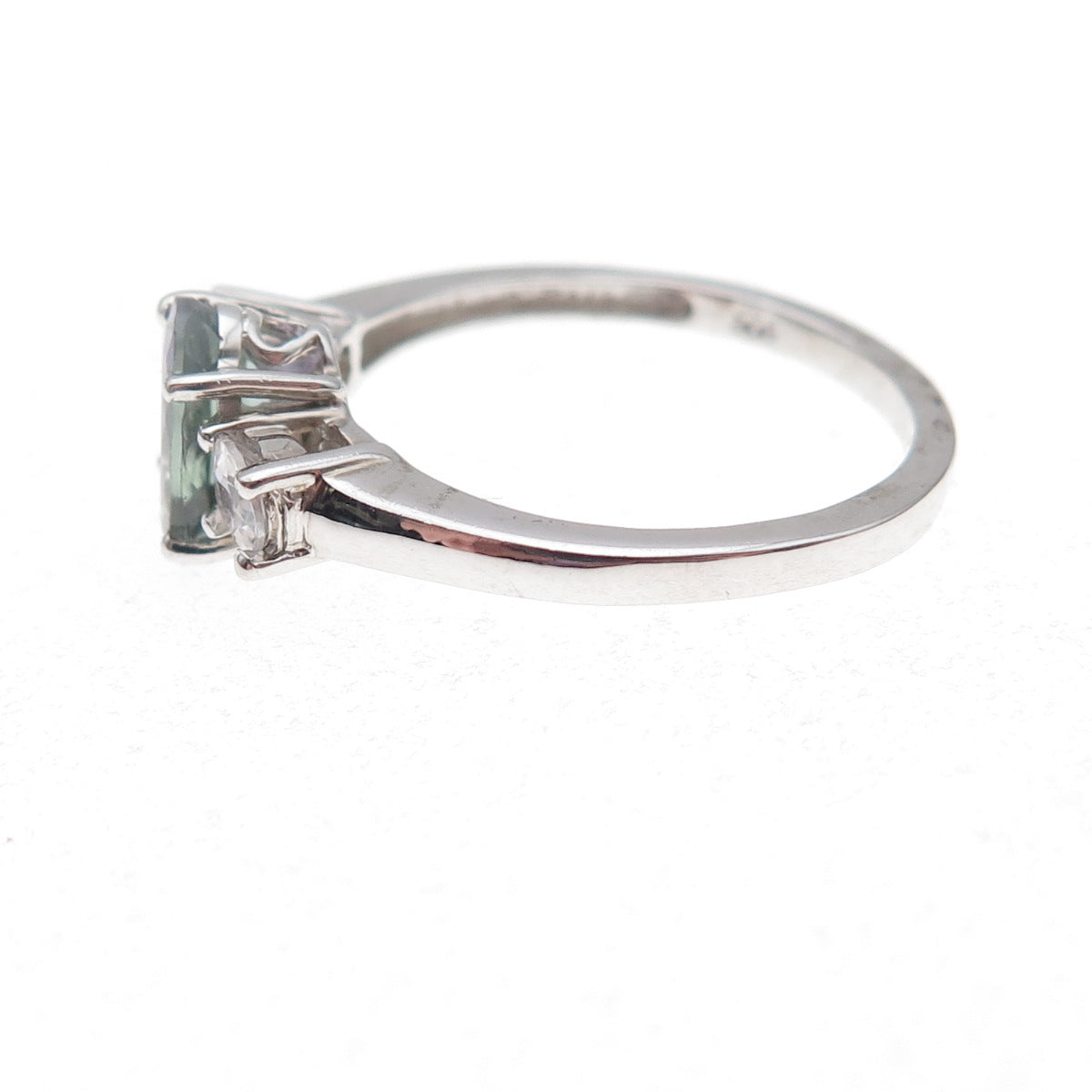 Chuck Clemency 925 Sterling Silver Real Iolite & White Topaz Ring Size 8
