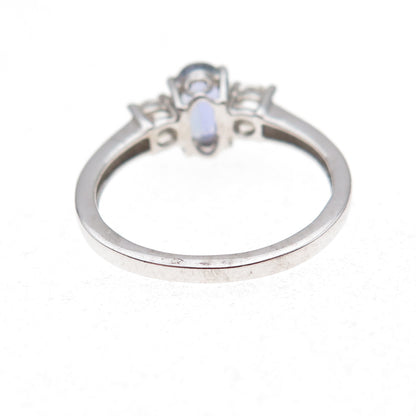 Chuck Clemency 925 Sterling Silver Real Iolite & White Topaz Ring Size 8