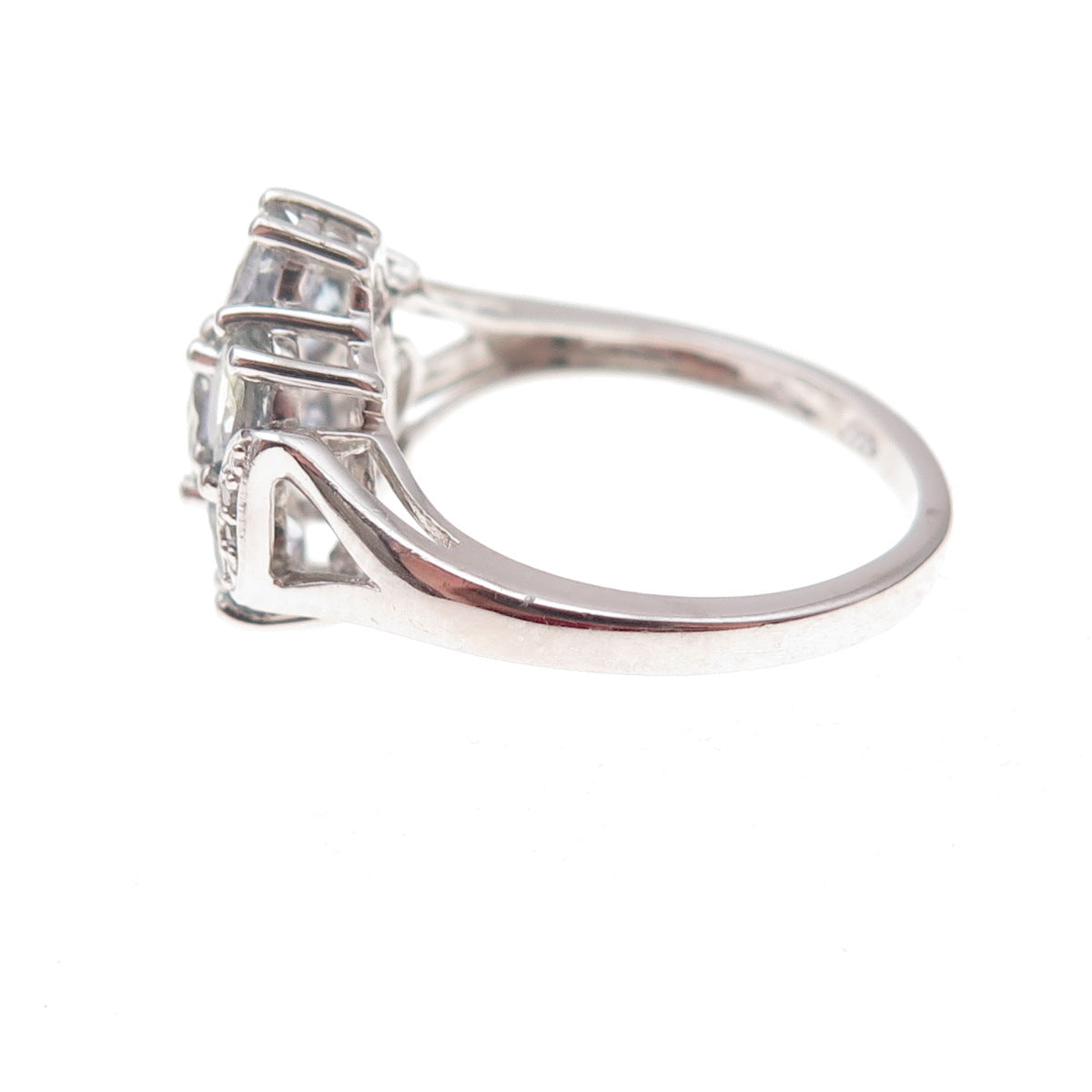 Chuck Clemency 925 Sterling Silver Real Diamond & Iolite Ring Size 8