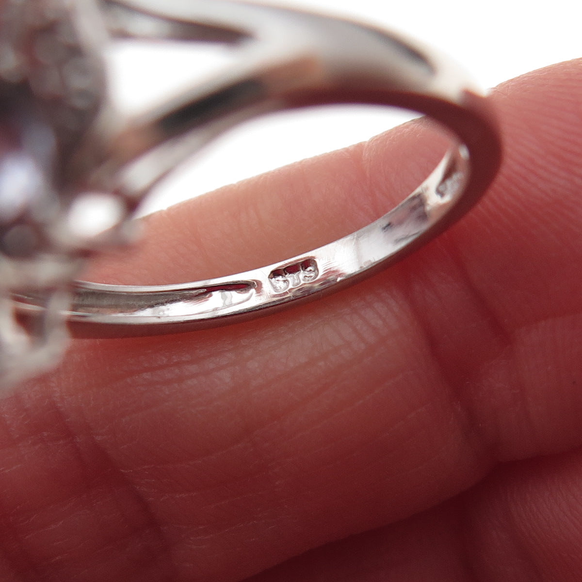 Chuck Clemency 925 Sterling Silver Real Diamond & Iolite Ring Size 8