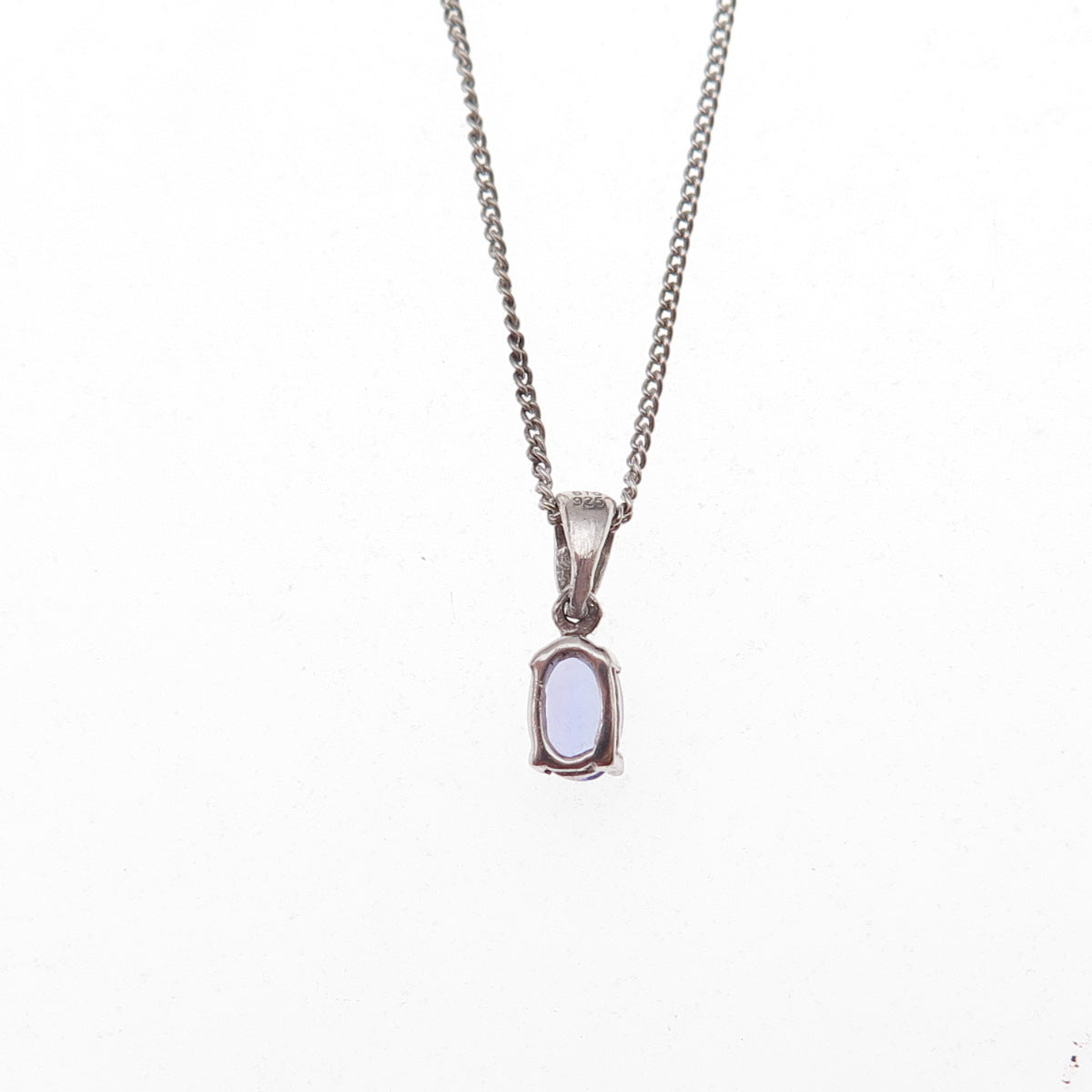 Chuck Clemency 925 Sterling Silver Real Tanzanite Curb Chain Necklace 20"