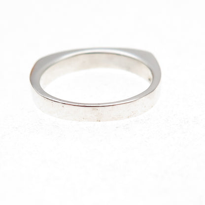 925 Sterling Silver Vintage Real Turquoise Modernist Ring Size 6.25