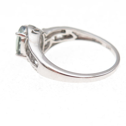 Chuck Clemency 925 Sterling Silver Real Iolite & White Topaz Ring Size 8.25