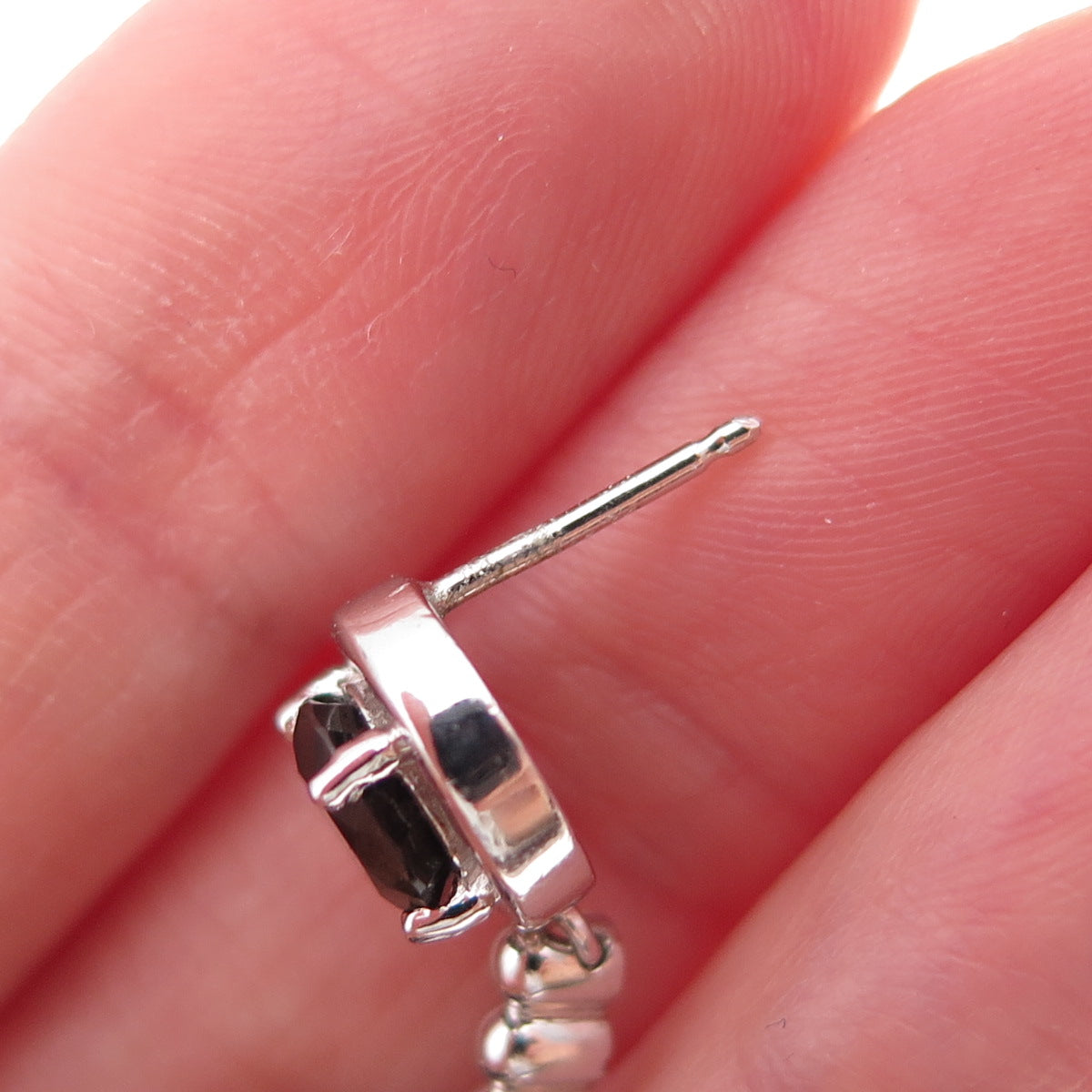 Atelier 925 Sterling Silver Mexico Real Smoky Quartz Dangle Earrings