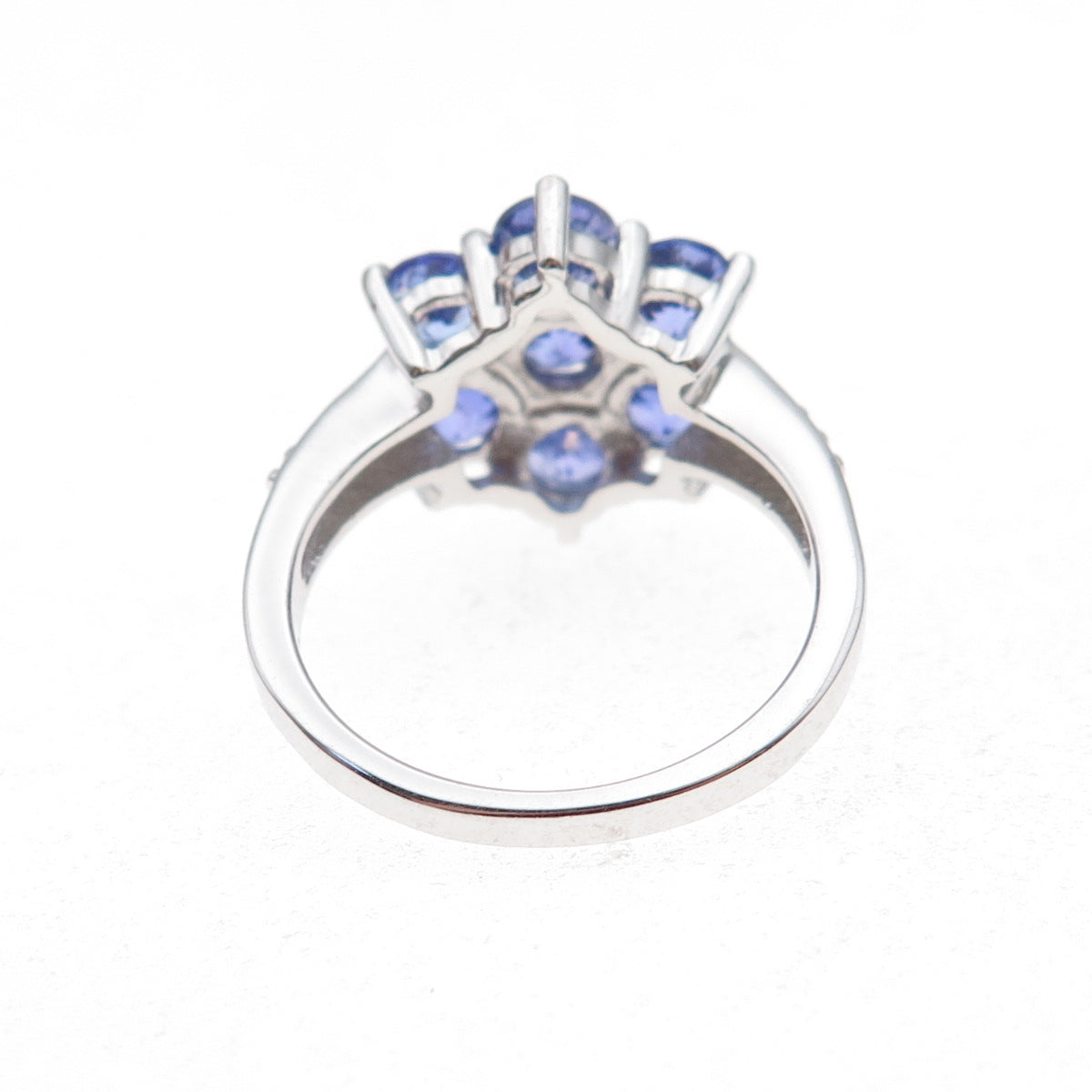 Chuck Clemency 925 Sterling Silver Real Tanzanite & White Topaz Ring Size 8