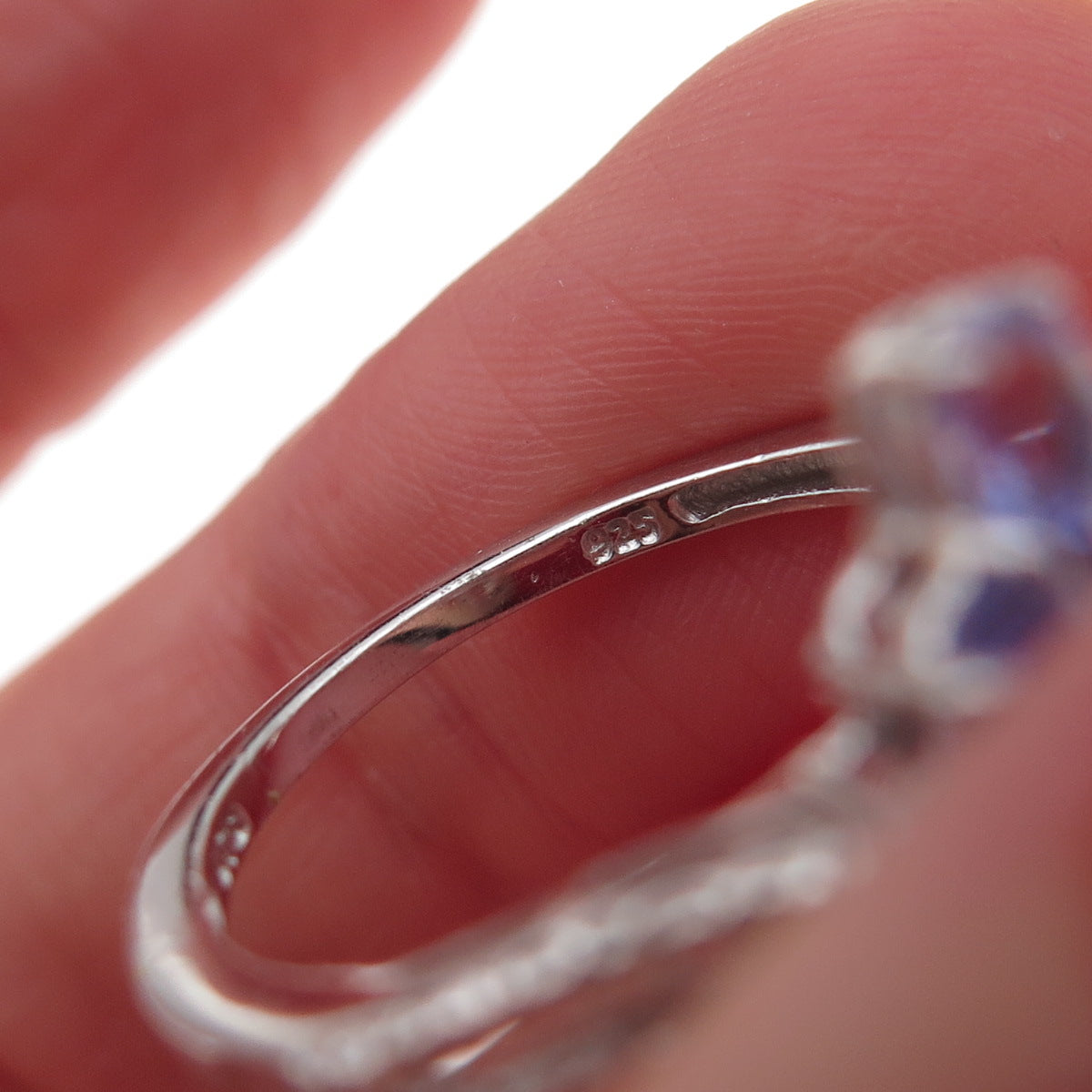 Chuck Clemency 925 Sterling Silver Real Oval & Pear-Cut Tanzanite Ring Size 8