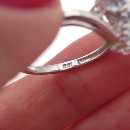 Chuck Clemency 925 Sterling Silver Real Round-Cut Iolite Cross Ring Size 8