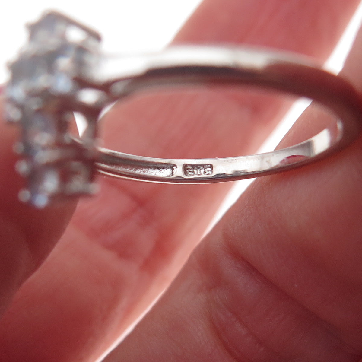 Chuck Clemency 925 Sterling Silver Real Round-Cut Iolite Cross Ring Size 8