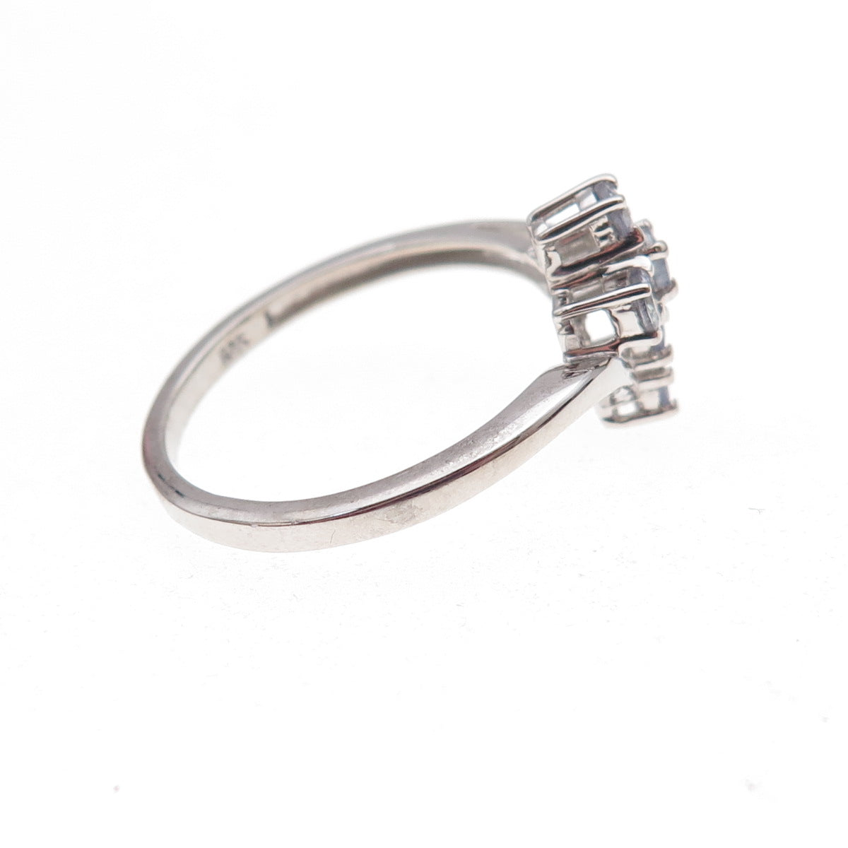 Chuck Clemency 925 Sterling Silver Real Round-Cut Iolite Cross Ring Size 8