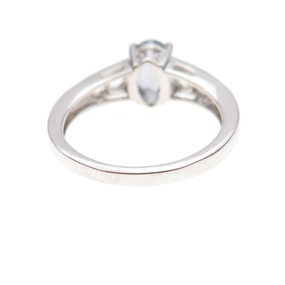 Chuck Clemency 925 Sterling Silver Real Iolite & White Topaz Ring Size 8.25
