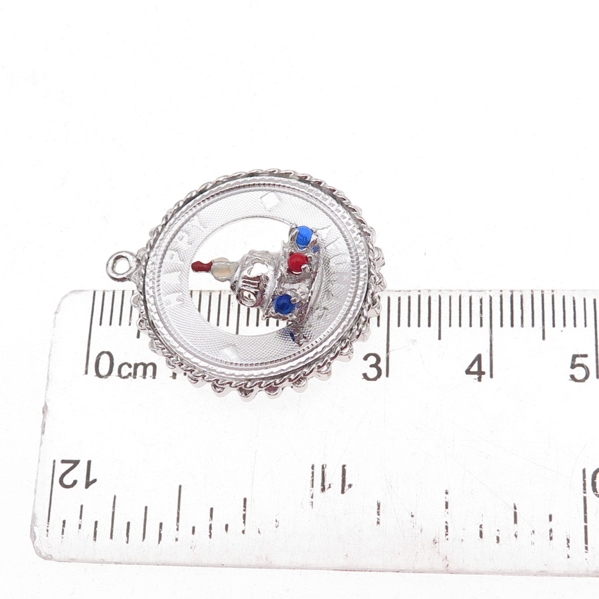 Mark Mercy 925 Sterling Silver Vintage Rhinestone Happy Birthday Charm Pendant