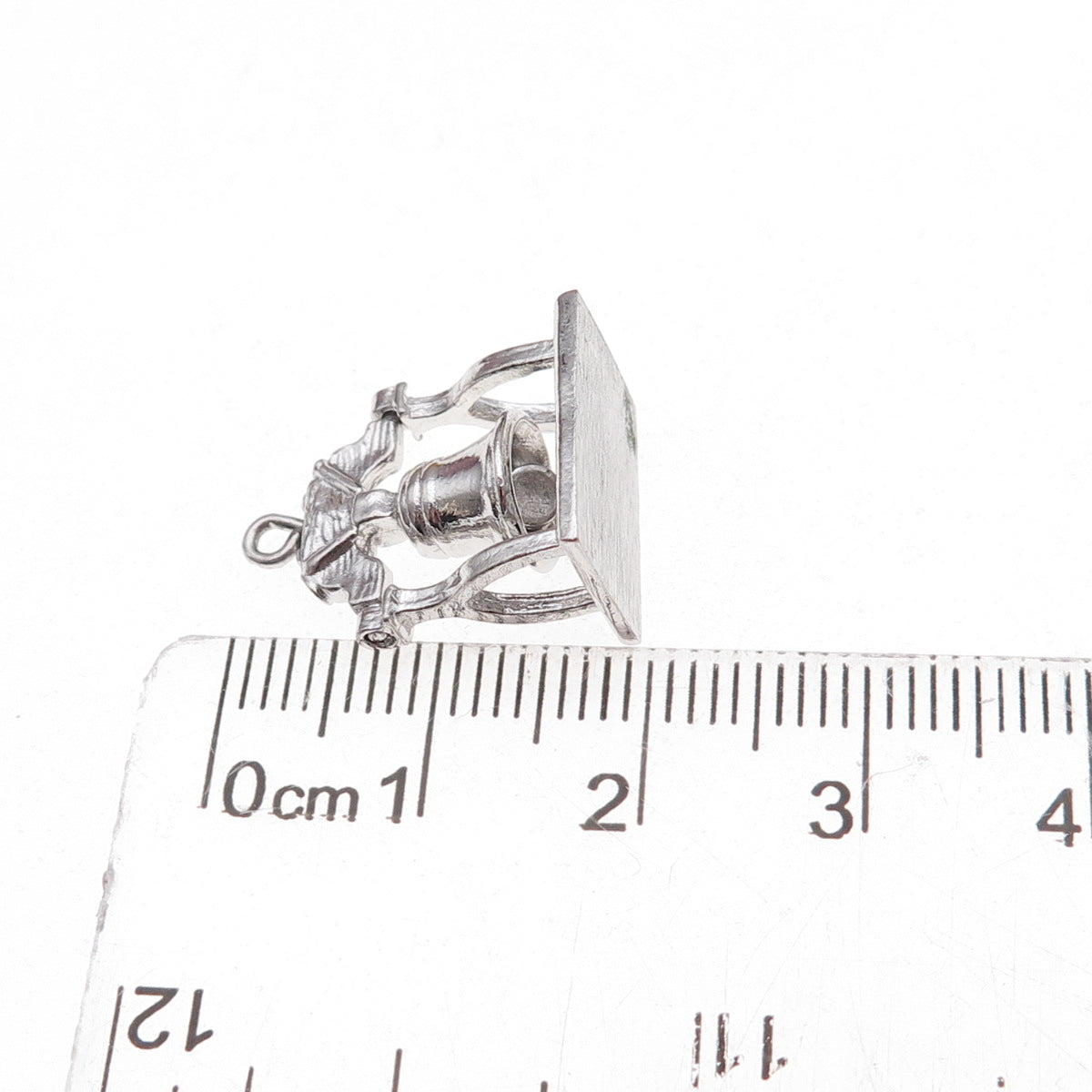 925 Sterling Silver Vintage Liberty Bell 3D Charm Pendant