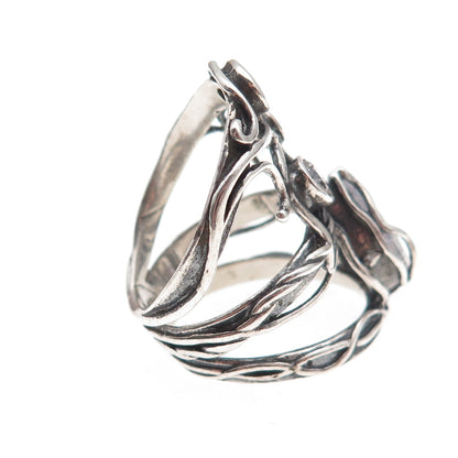 Didae 925 Sterling Silver Vintage Israel C Z Modernist Oxidized Ring Size 6.75