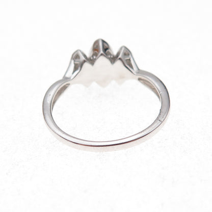 Sai 925 Sterling Silver Real Round-Cut Diamond Ring Size 7