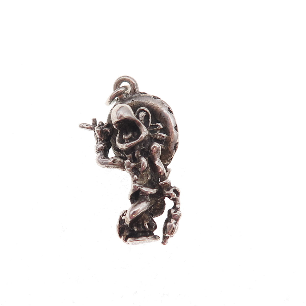 925 Sterling Silver Antique Art Deco Panchito Pistoles Oxidized 3D Charm Pendant