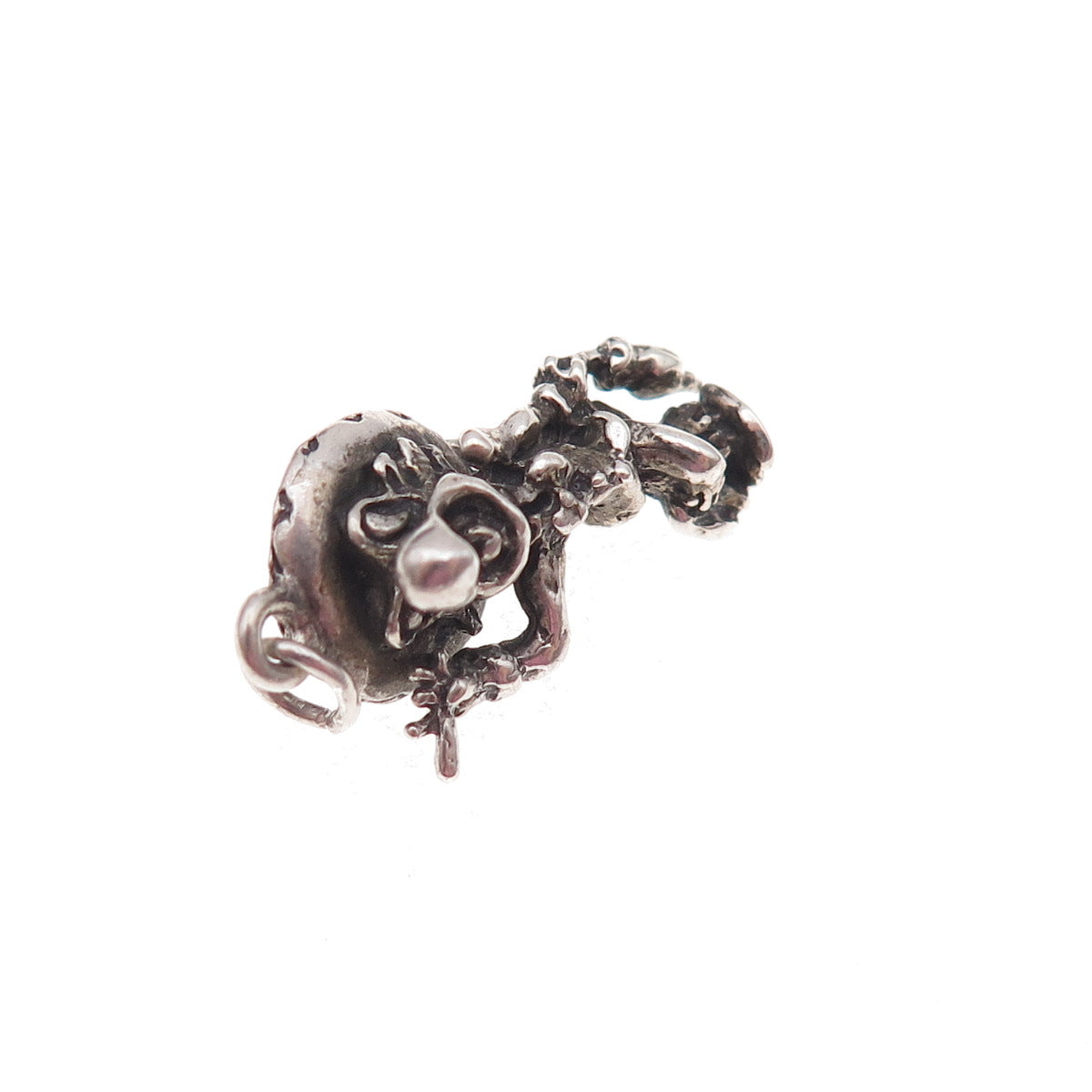 925 Sterling Silver Antique Art Deco Panchito Pistoles Oxidized 3D Charm Pendant